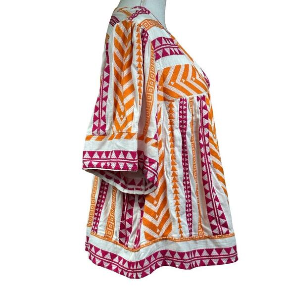 Old Navy orange/pink/cream top, 2X, NWT, bohemian, cottagecore, feminine - Picture 2 of 7